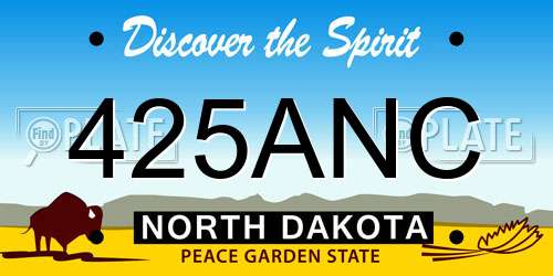425ANC North Dakota License Plate