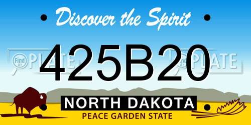 425B20 North Dakota License Plate