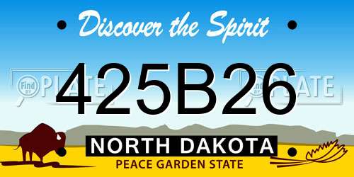 425B26 North Dakota License Plate