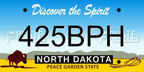 425BPH North Dakota License Plate