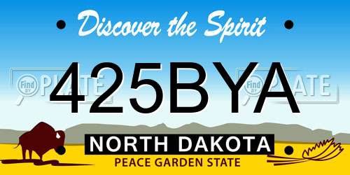 425BYA North Dakota License Plate