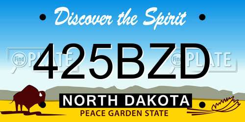 425BZD North Dakota License Plate