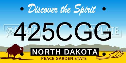 425CGG North Dakota License Plate