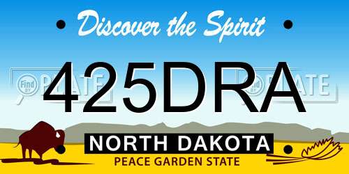425DRA North Dakota License Plate