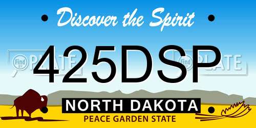 425DSP North Dakota License Plate