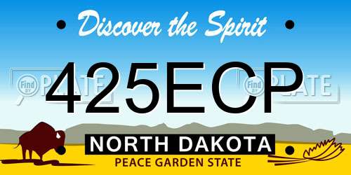 425ECP North Dakota License Plate