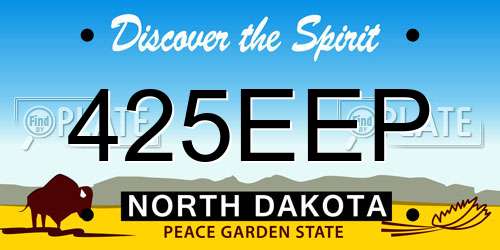425EEP North Dakota License Plate