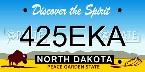 425EKA North Dakota License Plate