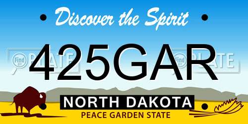 425GAR North Dakota License Plate