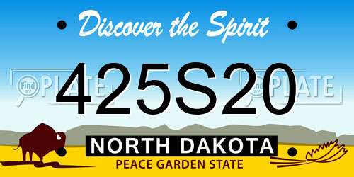425S20 North Dakota License Plate