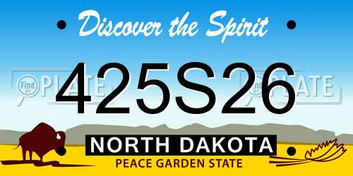 425S26 North Dakota License Plate