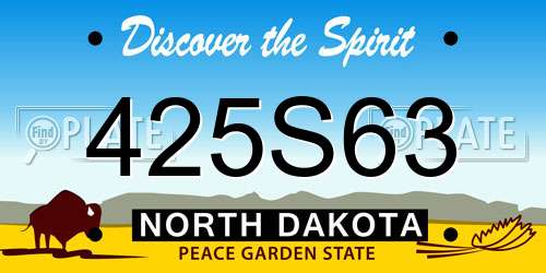 425S63 North Dakota License Plate