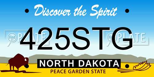 425STG North Dakota License Plate