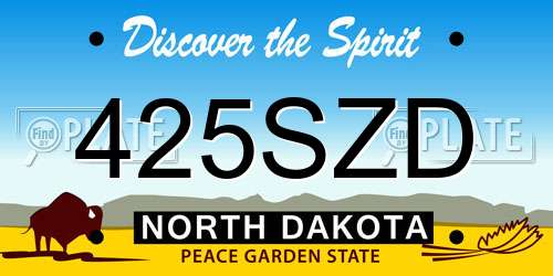 425SZD North Dakota License Plate