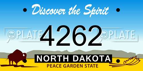 4262 North Dakota License Plate