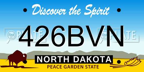 426BVN North Dakota License Plate