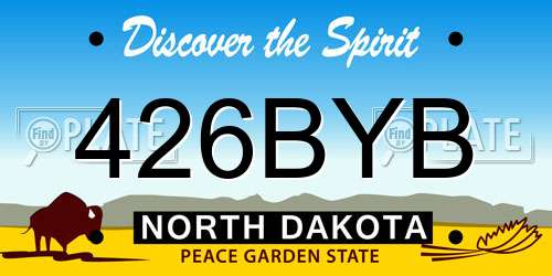 426BYB North Dakota License Plate