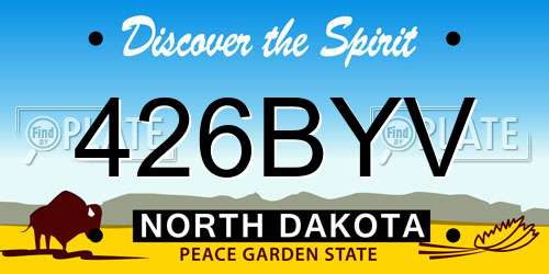 426BYV North Dakota License Plate