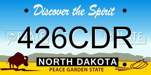 426CDR North Dakota License Plate