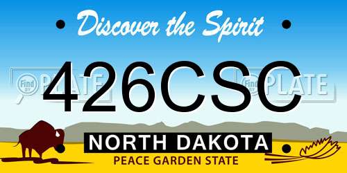 426CSC North Dakota License Plate