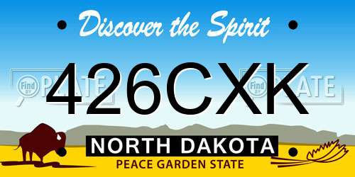 426CXK North Dakota License Plate