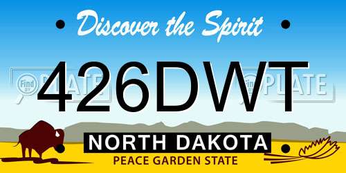 426DWT North Dakota License Plate