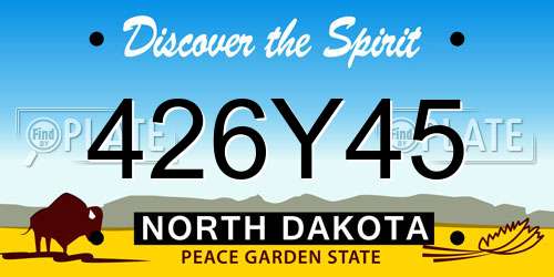 426Y45 North Dakota License Plate