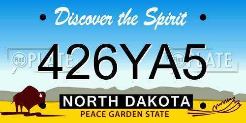 426YA5 North Dakota License Plate