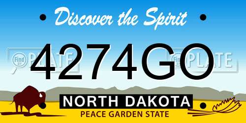 4274GO North Dakota License Plate