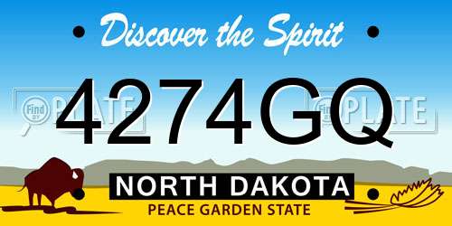 4274GQ North Dakota License Plate