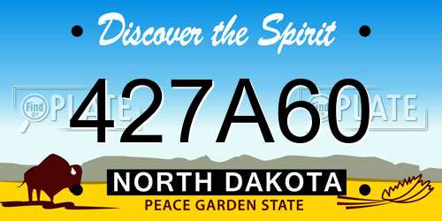 427A60 North Dakota License Plate