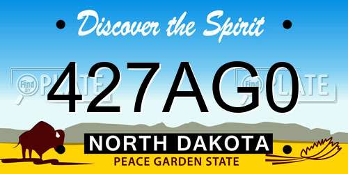 427AG0 North Dakota License Plate