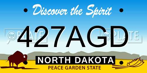 427AGD North Dakota License Plate