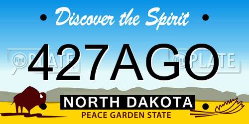 427AGO North Dakota License Plate