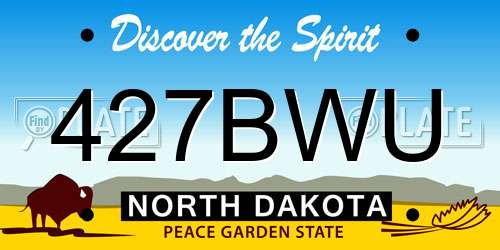 427BWU North Dakota License Plate