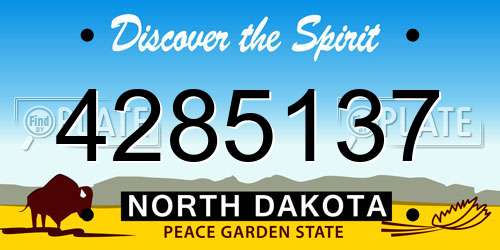 4285137 North Dakota License Plate