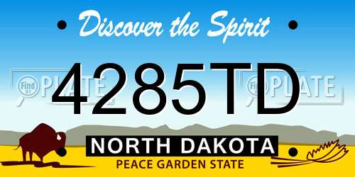 4285TD North Dakota License Plate