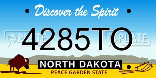 4285TO North Dakota License Plate