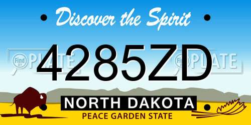 4285ZD North Dakota License Plate