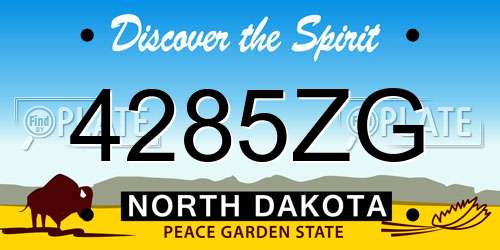 4285ZG North Dakota License Plate