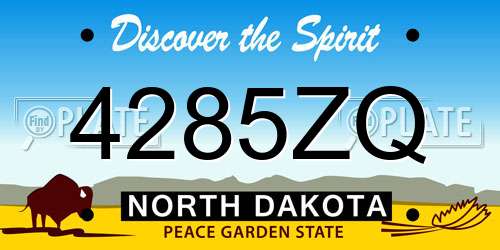 4285ZQ North Dakota License Plate