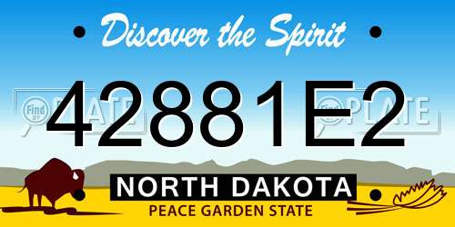42881E2 North Dakota License Plate