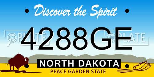 4288GE North Dakota License Plate