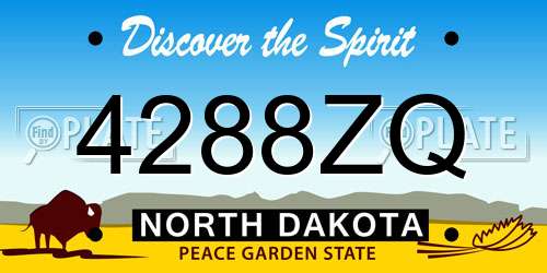 4288ZQ North Dakota License Plate