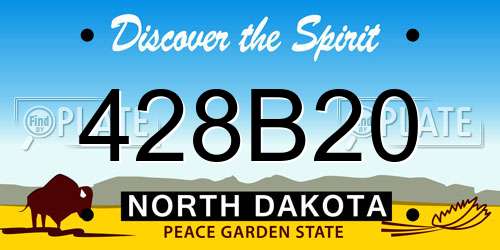 428B20 North Dakota License Plate