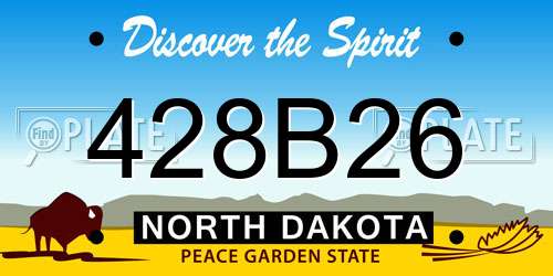 428B26 North Dakota License Plate