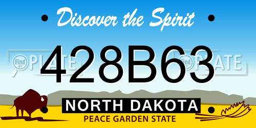 428B63 North Dakota License Plate