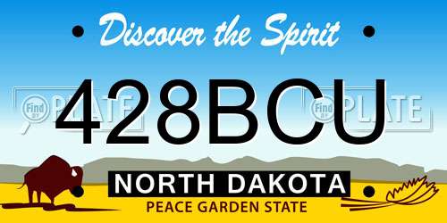 428BCU North Dakota License Plate