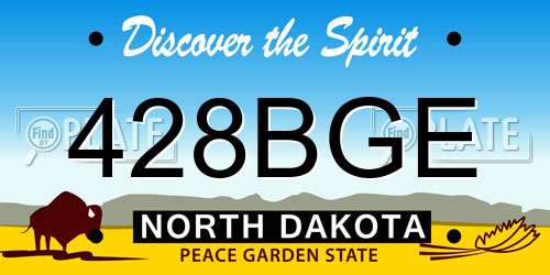 428BGE North Dakota License Plate