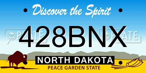 428BNX North Dakota License Plate